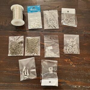 10 Bundles of Jewelry Making Supplies with Silver Components